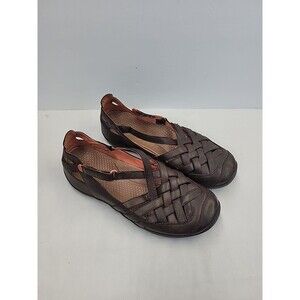 Baretraps Women's Shoes Size 9.5M Slip-On Flat Farrell Brown‎ Sandals Adjustable